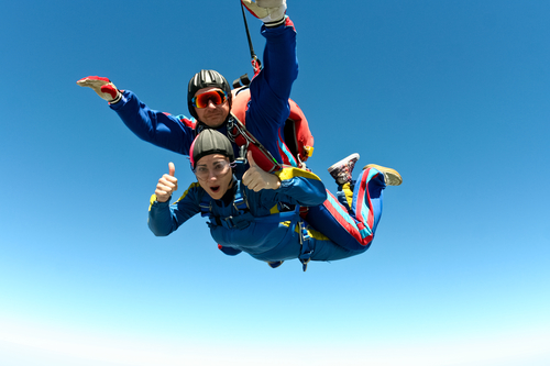 Two People Tandem Skydiving
